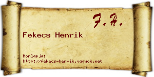 Fekecs Henrik névjegykártya